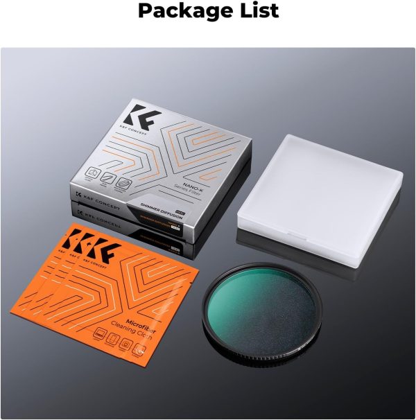 K&F Concept 49mm Shimmer Diffusion 1 Effect Filter Optical Glass 18 Multi-Coated Glimmer Glass Filter for Camera Lens with 3 Cleaning Cloth (K-Series) - Image 7