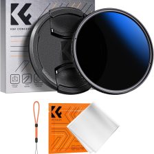 K&F Concept 58mm Variable ND Camera Lens Filter ND2-ND400 (1-9 Stops) + Filter Cap + Cleaning Cloth 18 Multi-Layer Coatings Adjustable Neutral Density Ultra Slim for Camera Lenses(K-Series)