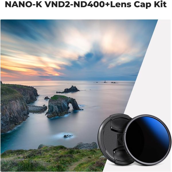 K&F Concept 58mm Variable ND Camera Lens Filter ND2-ND400 (1-9 Stops) + Filter Cap + Cleaning Cloth 18 Multi-Layer Coatings Adjustable Neutral Density Ultra Slim for Camera Lenses(K-Series) - Image 2