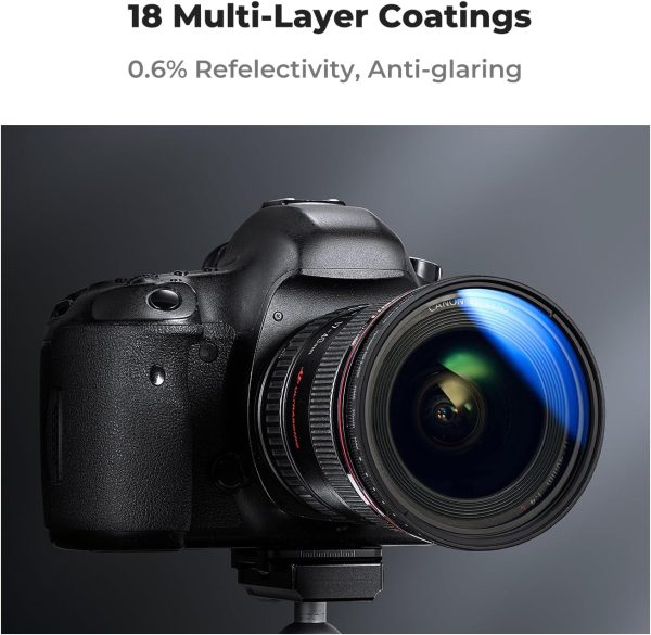 K&F Concept 58mm Variable ND Camera Lens Filter ND2-ND400 (1-9 Stops) + Filter Cap + Cleaning Cloth 18 Multi-Layer Coatings Adjustable Neutral Density Ultra Slim for Camera Lenses(K-Series) - Image 6