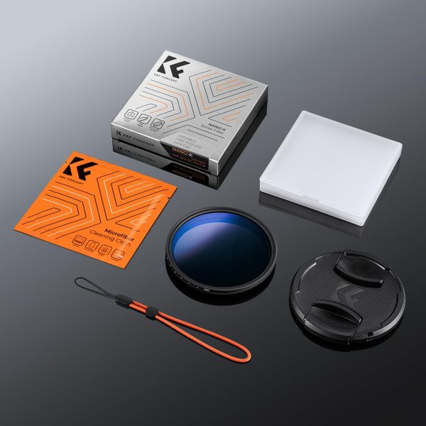 K&F Concept 58mm Variable ND Camera Lens Filter ND2-ND400 (1-9 Stops) + Filter Cap + Cleaning Cloth 18 Multi-Layer Coatings Adjustable Neutral Density Ultra Slim for Camera Lenses(K-Series) - Image 7